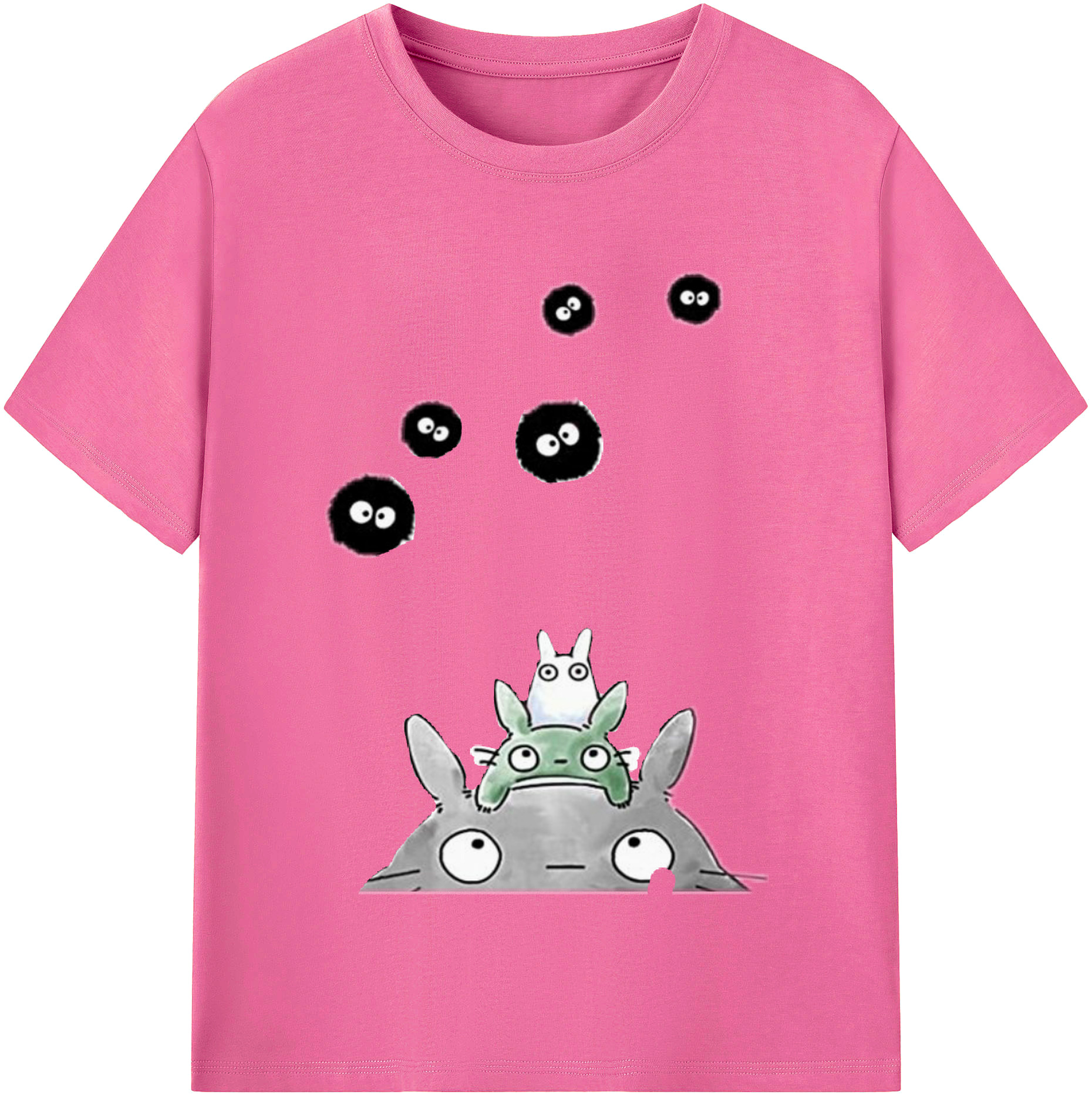 （画像用） となりのトトロ 草壁メイ 草壁サツキ My Neighbor Totoro Satsuki Kusakabe Mei Kusakabe レディースカジュアルプリントTシャツ（綿100％）